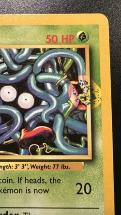 Ink Hickey Error Tangela 1999 Pokemon Base Set 66/102 Unlimited Misprint LP - Image 1