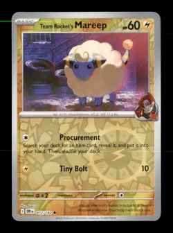 Team Rocket's Mareep 072/182 Common Destined Rivals Pokemon Reverse Holo NM - Image 1