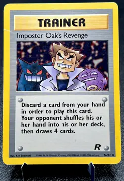 Imposter Oak's Revenge 76/82 MP Unlimited Gengar Koffing Team Rocket Pokemon! - Image 1