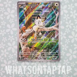 Pokemon Card Meowth 106/094 Secret Rare Mega Evolution Phantasmal Flames LP - Image 1
