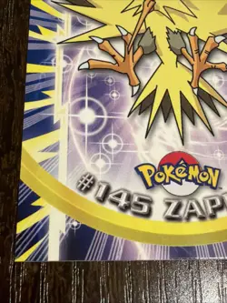 #145 Zapdos Topps LP+ Blue Logo Pokemon TV Animation Edition - Image 4