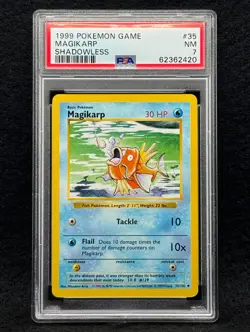 1999 Pokemon Base Set Magikarp #35 Shadowless PSA 7 - Image 1