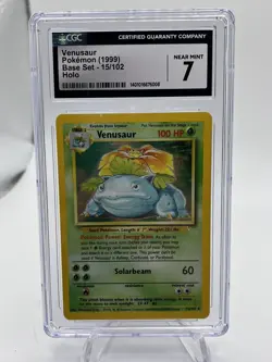 Pokemon Venusaur 15/102 Base Set Holo - CGC 7 Near Mint - Image 1
