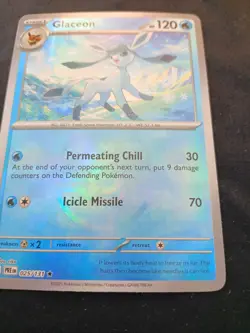 Glaceon MASTER BALL HOLO 025/131 Prismatic Evolutions Pokemon TCG *SEE ALL PICS* - Image 2