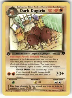 Dark Dugtrio 23/82 Rare Team Rocket Pokemon 1st Edition Heavily Played - Image 1