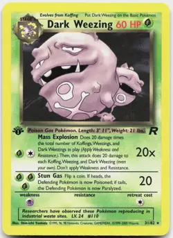Dark Weezing 31/82 Rare Team Rocket Pokemon 1st Edition Lightly Played - Image 1