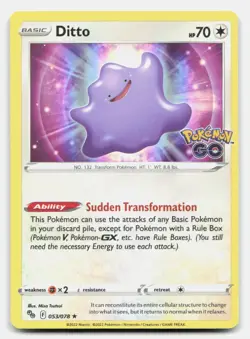Ditto 053/078 Holo Rare Pokemon GO Pokemon NM - Image 1