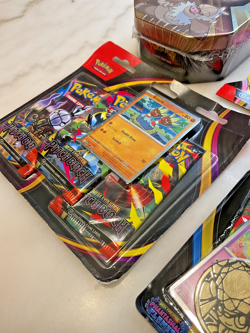 Pokemon [Binacle] 3-Pack Blister Pitch Black ME05 + Whammy Tin LOT - Image 5