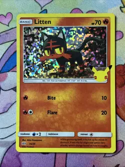 Litten 15/25 Holo - McDonald's 25th Anniversary Promo - Pokemon TCG - NM - Image 1