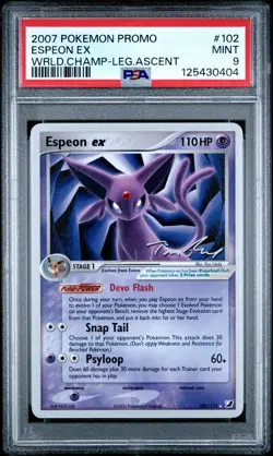 2007 POKEMON WORLD CHAMPIONSHIPS PROMO LEGENDARY ASCENT #102 ESPEON EX PSA 9 - Image 1