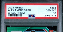 2024-25 Panini Prizm Alexandre Sarr Rookie RC #264 GREEN PRIZM GEM MT PSA 10 - Image 2