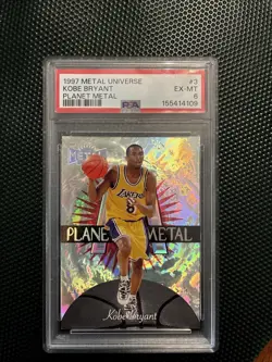 PSA 6 1997 Skybox Metal Universe Kobe Bryant Planet Metal Insert EX-MT #3 - Image 1