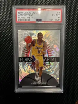 PSA 6 1997 Skybox Metal Universe Kobe Bryant Planet Metal Insert EX-MT #3 - Image 4