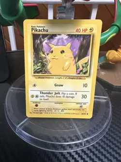 Pikachu 58/102 - Yellow Cheeks LP Non Holo - WotC Base Set Pokemon Card - Image 1