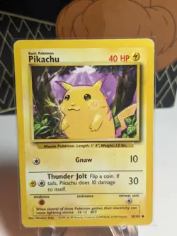Vintage Pikachu - Base Set - 58/102 - Pokemon Card - LP - Image 1