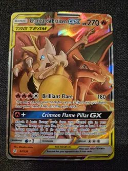 Charizard & Braixen GX 22/236 Cosmic Eclipse Tag Team Ultra Rare Pokemon Card NM - Image 1