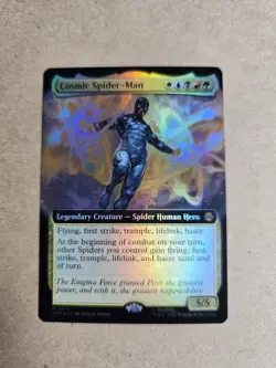 Cosmic Spider-Man FOIL Extended Art 271 Spider-Man SPM MTG Mythic Unplayed Mint - Image 1
