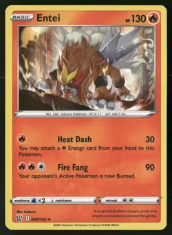 Entei 020/163 Holo Rare Battle Styles Pokemon Holo NM - Image 1