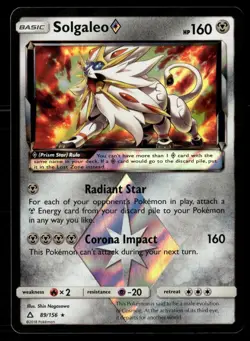 Solgaleo ◇ 89/156 Prism Star Rare Ultra Prism Pokemon Holo NM - Image 1