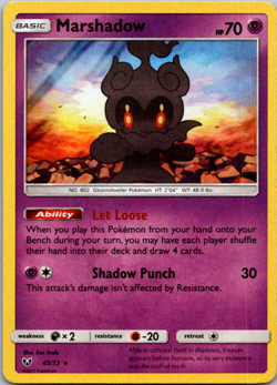 Marshadow 45/73 Holo Rare Shining Legends Sun & Moon Pokemon Card - Image 1