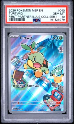 2026 POKEMON MEP EN-ME BLACK STAR PROMO #040 TURTWIG PSA 10 - Image 1