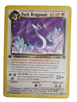 Pokemon 1999 Dark Dragonair 1st Edition Non-Holo Rare Card #33/82 - Image 1