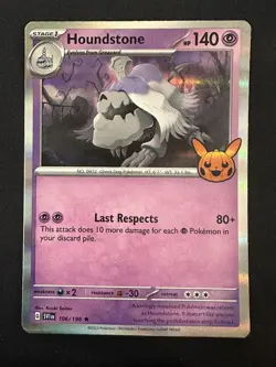 POKEMON TCG HOUNDSTONE 106/196 2023 TRICK OR TRADE RARE HOLO ENGLISH - Image 1