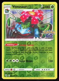 Venusaur 003/078 2022 Rare Pokemon GO Pokemon Reverse Holo - Image 1