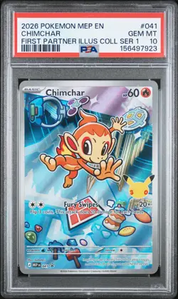 2026 POKEMON MEP EN-ME BLACK STAR PROMO #041 CHIMCHAR PSA 10 - Image 1
