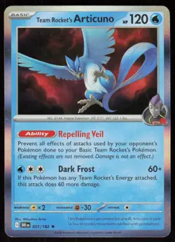 Team Rocket's Articuno 051/182 Rare Destined Rivals Pokemon Holo Near Mint - Image 1