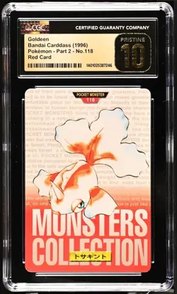 *POP 1* CGC PRISTINE 10 Goldeen Japanese Bandai Carddass Red No. 118 Pokemon - Image 1