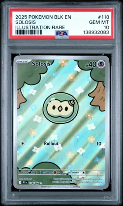 Solosis Illustration Rare 118/086 Pokemon BLK EN Black Bolt PSA 10 GEM MT - Image 1
