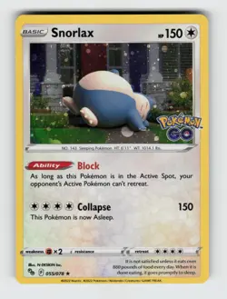 Snorlax (Cosmos Holo) 055/078 Promo Pokemon Go Pokemon NM - Image 1