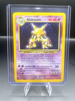 Pokemon TCG Base Set Alakazam 1/102 Holo Rare Eng 80 HP - Image 1
