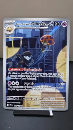 Team Rocket's Orbeetle 198/182 Illustration Rare Destined Rivals Pokemon Holo NM - Image 1
