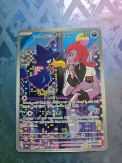 Team Rocket's Murkrow 200/182 Illustration Rare Destined Rivals Pokemon Holo NM - Image 1