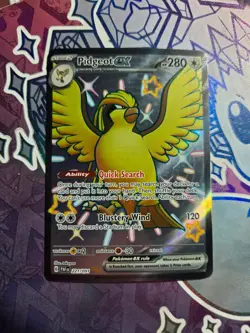Pidgeot ex 221/091 Shiny Ultra Rare Paldean Fates Pokemon Holo Near Mint - Image 1
