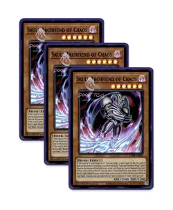 Yugioh! Skull Archfiend of Chaos CORI-EN002 (Super Rare) 1st Ed 3x - Image 1