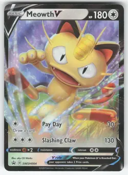 Meowth V SWSH004 Pokemon TCG Sword & Shield Promo Cards NM - Image 1