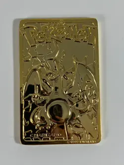1999 Nintendo Pokemon 23K Gold Plated Charizard Metal Card Burger King Promo #6 - Image 1