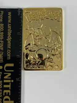 1999 Nintendo Pokemon 23K Gold Plated Charizard Metal Card Burger King Promo #6 - Image 5