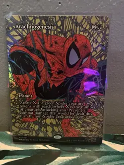 Arachnogenesis (Borderless Foil) Mythic MTG Spider-Man Eternal - Image 1