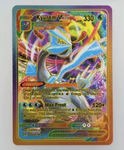 Pokemon Kyurem VMAX 330hp Dynamax Rainbow Foil Fan Art Collector Card TCG - Image 1