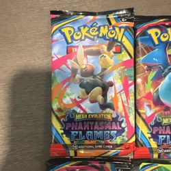 8 Nintendo Pokemon TCG Mega Evolution Phantasmal Flames Booster Pack, 10 Cards - Image 2