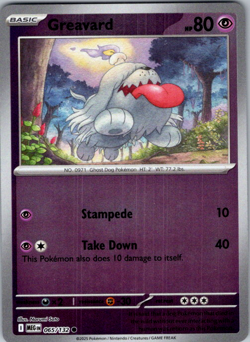 Pokemon TCG Greavard MEG EN065/132 Reverse Holo Card - Image 1