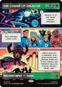 MTG The Coming of Galactus - Foil - Borderless, NM-Mint, English Marvel Super He - Image 1