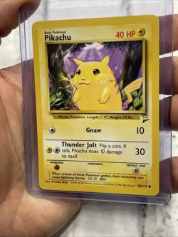 Pikachu 87/130 Base Set 2 Common Pokemon Card Vintage Card NM/MT Vtg WOTC - Image 2