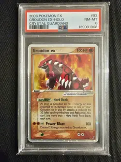 2006 POKEMON EX CRYSTAL GUARDIANS #93 GROUDON EX-HOLO PSA 8 (NEW CERT) - Image 1