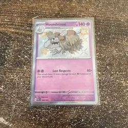Pokemon TCG Scarlet & Violet Paldean Fates Houndstone Card 168/091 Shiny Rare - Image 1