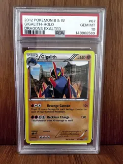 Pokemon Black and White: Dragons Exalted Gigalith 67/124 Holo Rare PSA 10 - Image 1